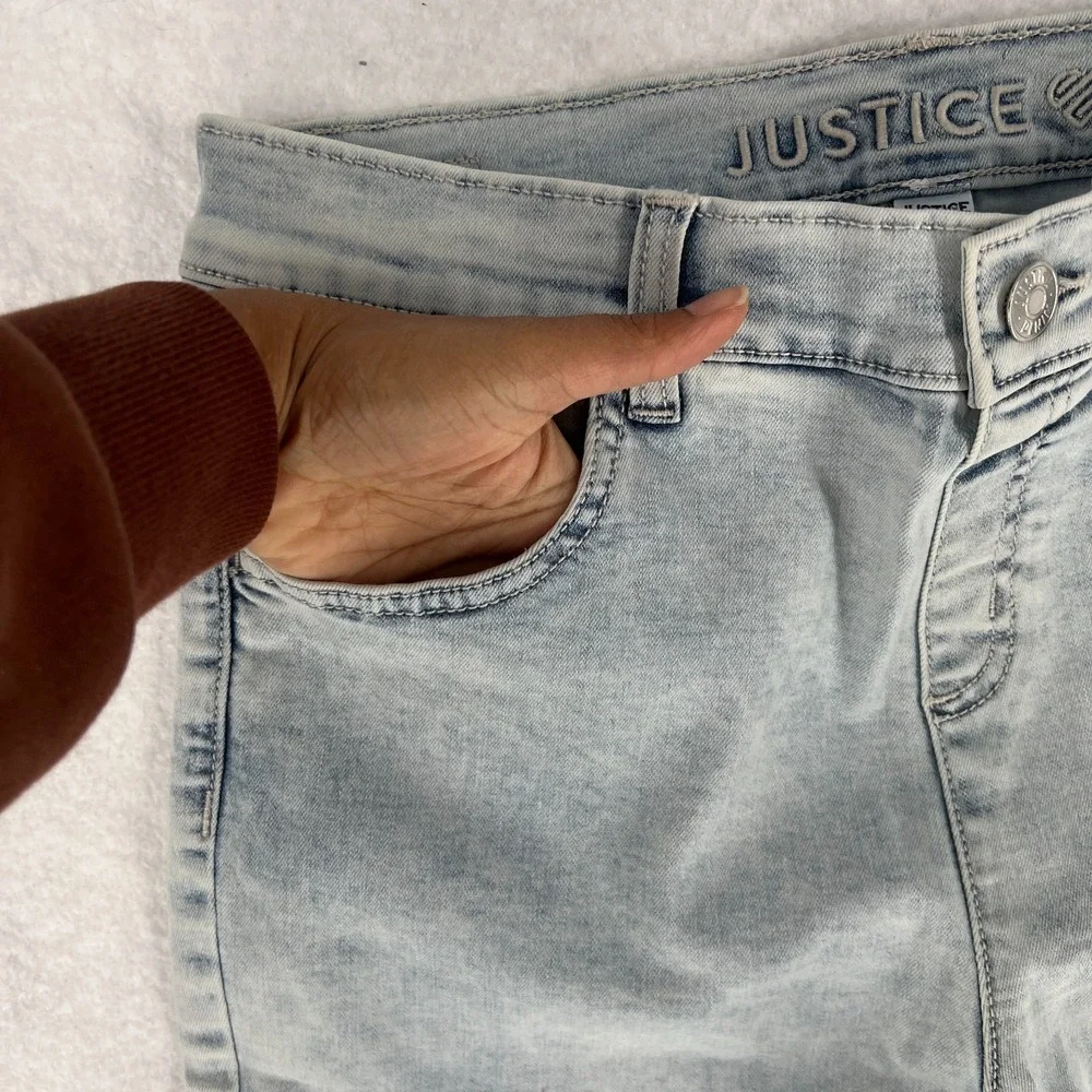 Justice Jegging Skinny Jeans Girls 18 Plus Blue Light Wash Denim‎ Cotton Stretch